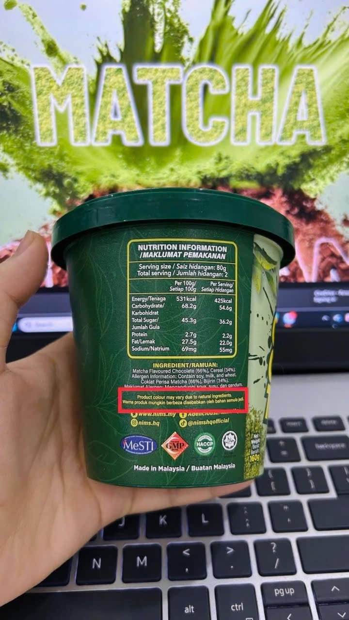Màu sắc Matcha Crunch tự nhiên